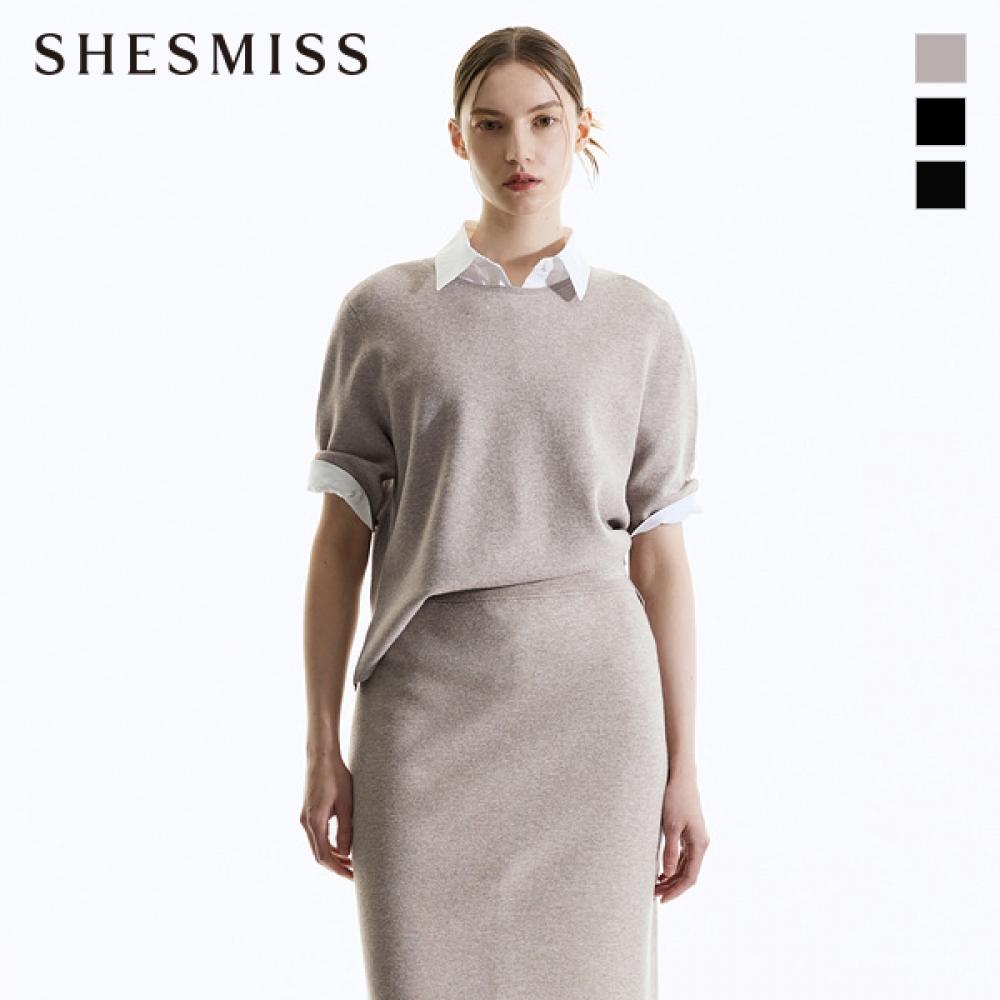 

She S miss свободный крой короткий рукав трикотаж SSkpon31010 melange brown/55