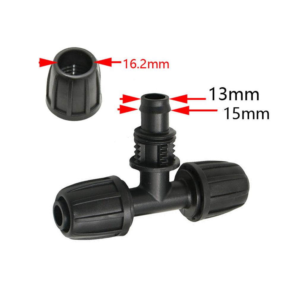 16mm X 4mm PE Pipe Connector Tee Elbow End Plug Lock Nuts Water Coupling Garden 1/2'' Pipe  Garden Hose Fittings