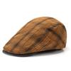 Spring and summer thin beret, men's casual cap, women's plaid British retro forward hat