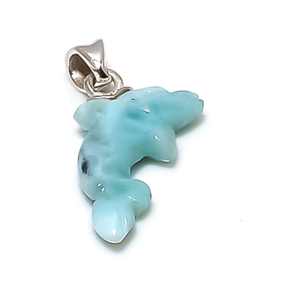 

Natural Larimar Gemstone Handmade 925 Sterling Silver Jewelry Pendant 0.67 m3g46