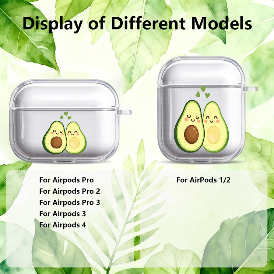 Green Avocado Case For Airpods Pro 3 4 Pro3 Pro2 2 1 Clear Earphone Cases Cover