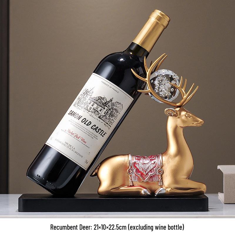 Modernes Hirsch Weinregal Ornament: Kreativer Flaschenhalter im leichten Luxus für Wohnzimmerdekoration