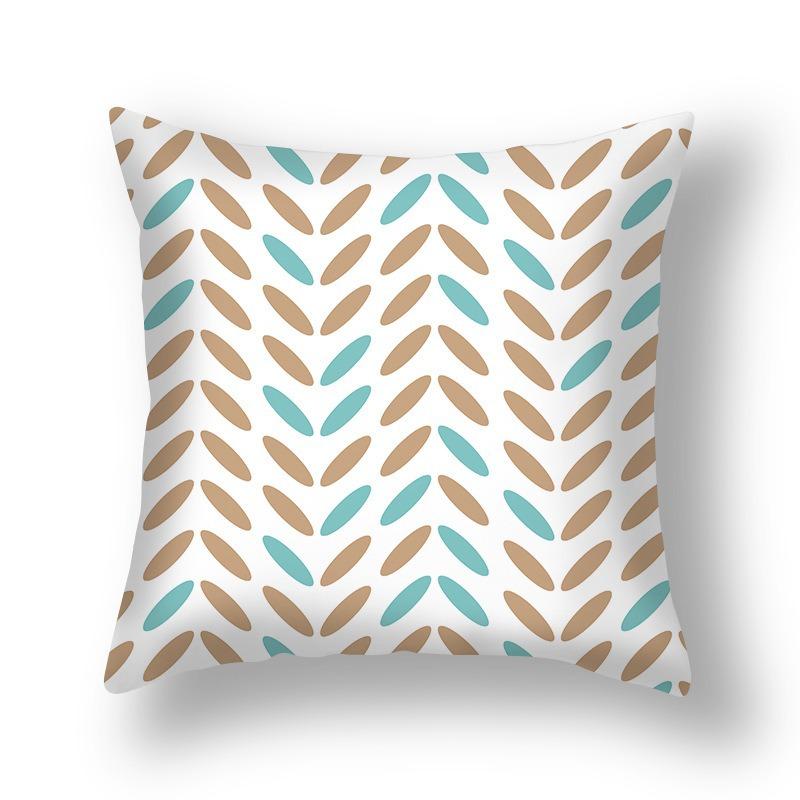 Simple Style Geometric Linen Pillow Case Home Sofa Decoration Bedside Lumbar Pillow Cushion