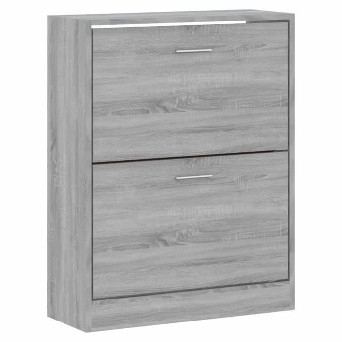 VidaXL Armoire à chaussures Sonoma gris 63x24x81 cm Bois d'ingénierie 342562