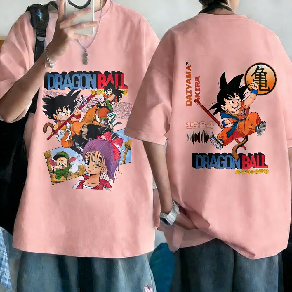 Plus Size Dragon Ball Anime Printed Men and Women Tshirt Casual Parent Child Tops Harajuku Style Summer Y2K Street Fashion