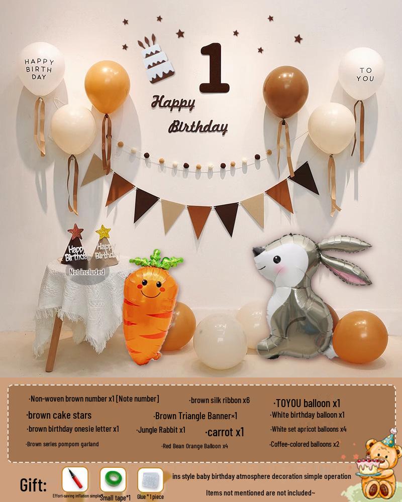 Minimalist Mori-Style Felt Happy Birthday Cake Wall Sticker for Baby's 1st Birthday Photo Props.