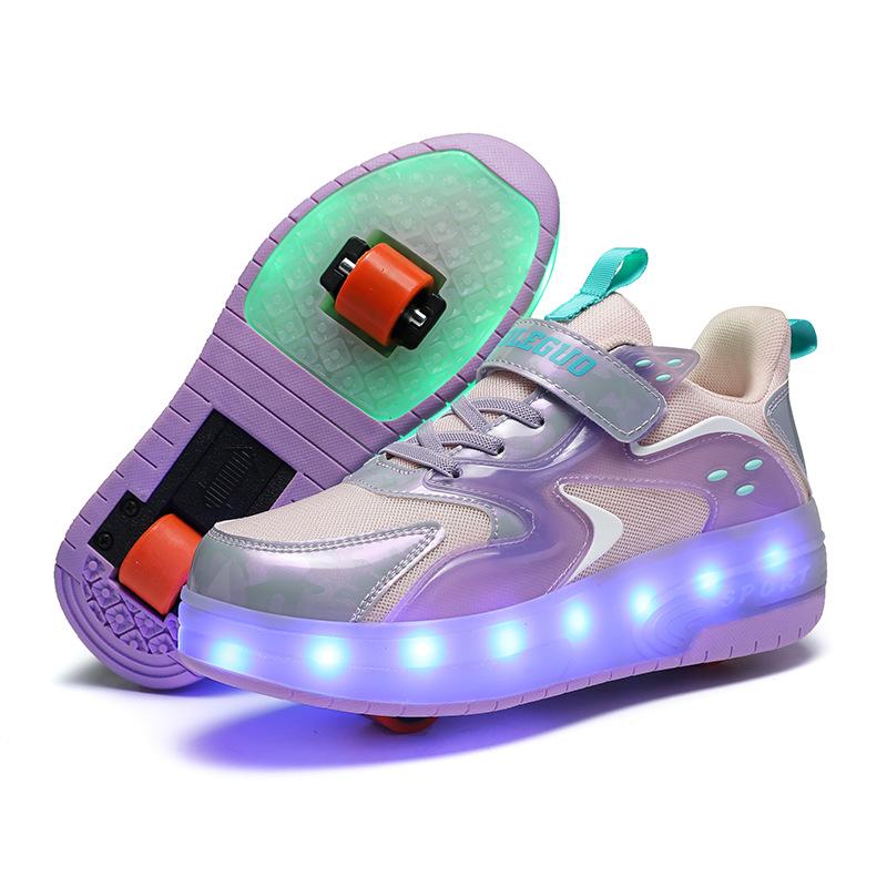 

Roller Shoes with LED Lights Rechargeable Shoes with Wheels Wheeled Shoes 40 фіолетовий