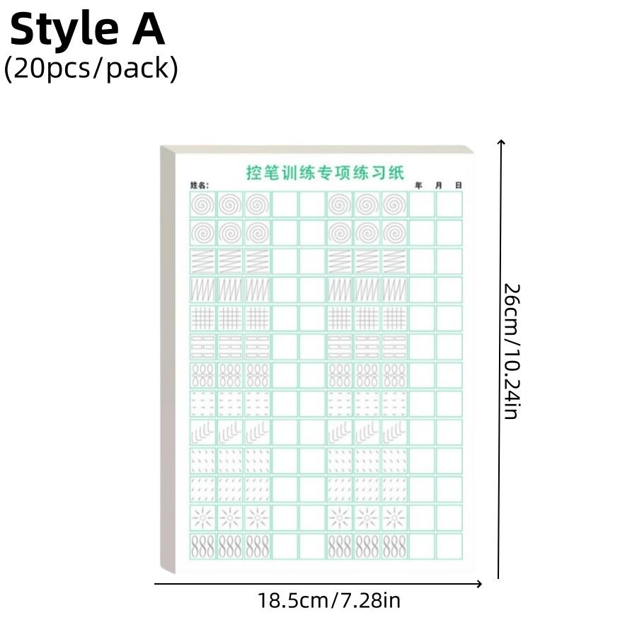 20pcsDot Matrix Chinese Calligraphy Practice Book for Adults and Students, Chinese Character Pen Control Dot Matrix Character Tr