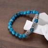 Viking Men Bracelet Norse Runes Stone 8mm Natural Jade Sodalite Turquoise Lava Beads Jewelry Bangles Homme Pulseras