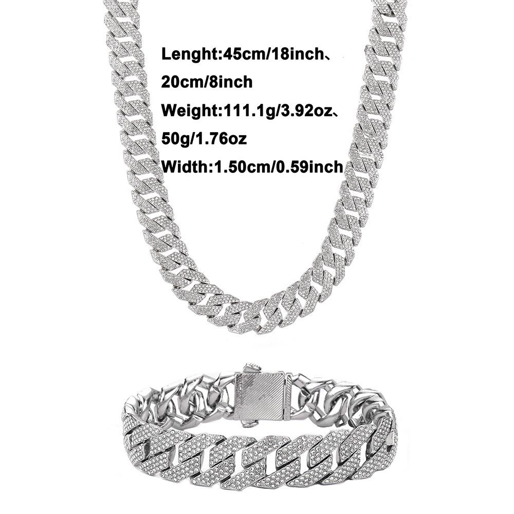 Cuban Chain Double Row Zircon Hip Hop Men s Bracelet Bracelet