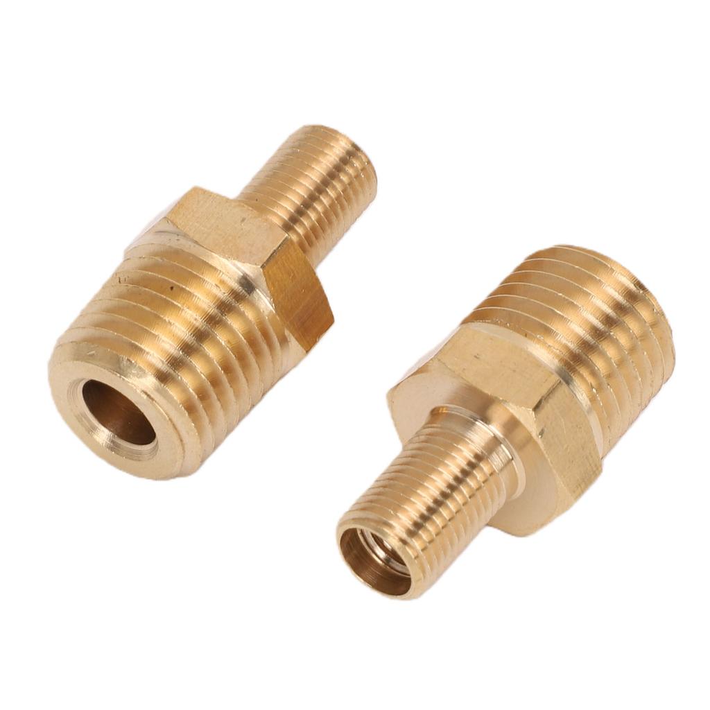 2PCS Brass Air Inflator Adapters Sealing 1 4in Male NPT to Schrader Valve Adapter for Air Compressors Inflation Pumps