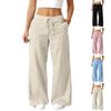 Women's Casual Fashion Versatile Striped Loose Wide-leg Drawstring Trousers