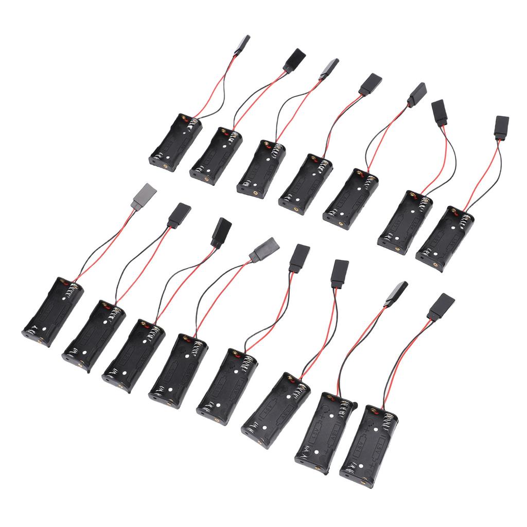 15 Pcs 2 AAA Battery Holder 2xAAA Battery Box with Thick Wire for Various Projects