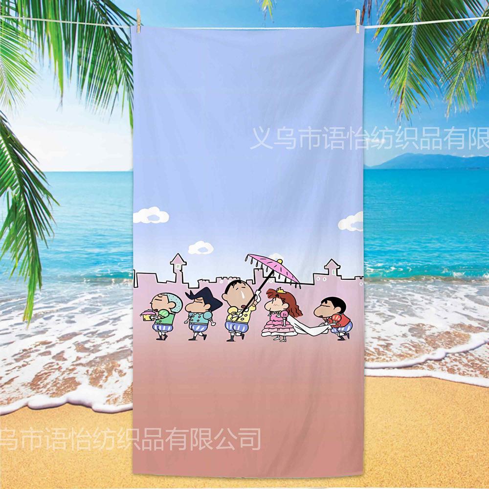 Extra Large Kids Quick Dry Bath Towel Cartoon Character Digital Print Double Sided Flannel Microfiber Beach Towel