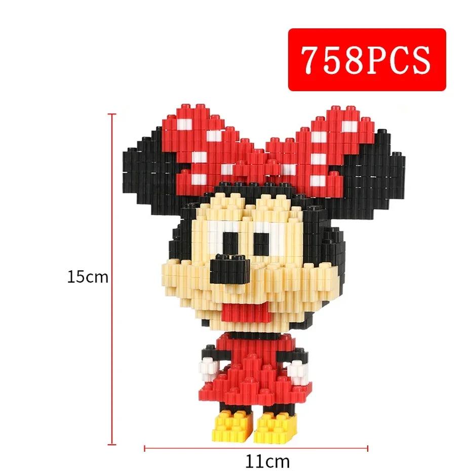 Stitch Mickey Minnie Mouse Doll Star Derena Belle Assemble Kids Building Blocks Puzzle Assembly Toys Kids Gifts