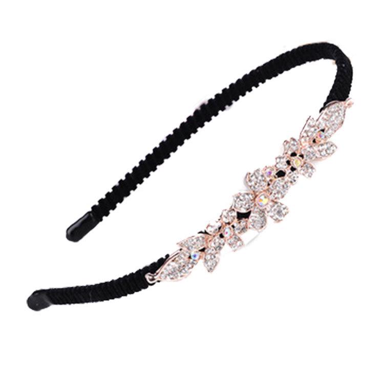 Gold Rhinestone Butterfly Korean Headband & Hairpin Set - Non-Slip Metal Hair Accessories