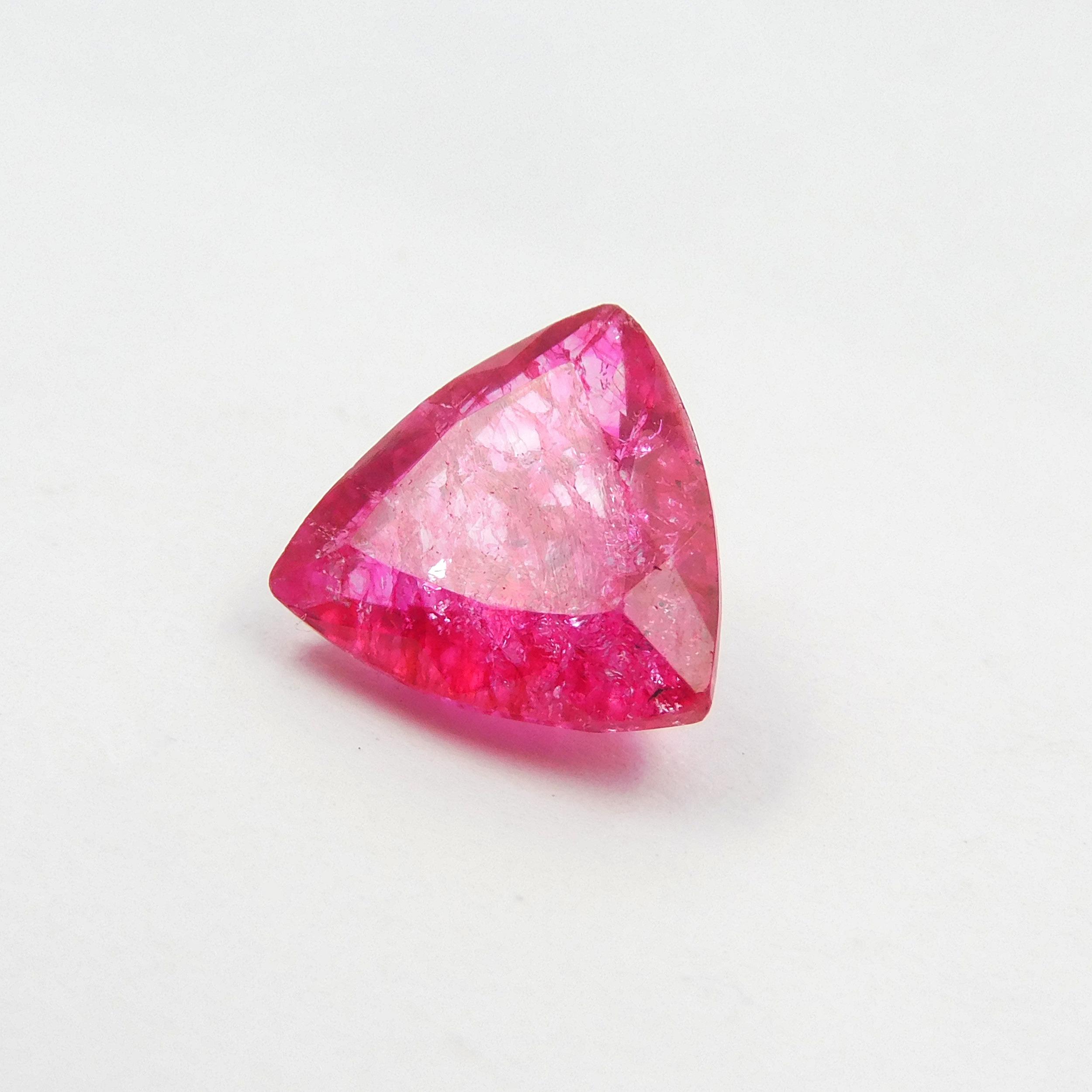 

3.70 Ct Natural Pink Ceylon Sapphire CERTIFIED Trillion Cut Loose Gemstone P-972-Sa 10.7 mm рожевий
