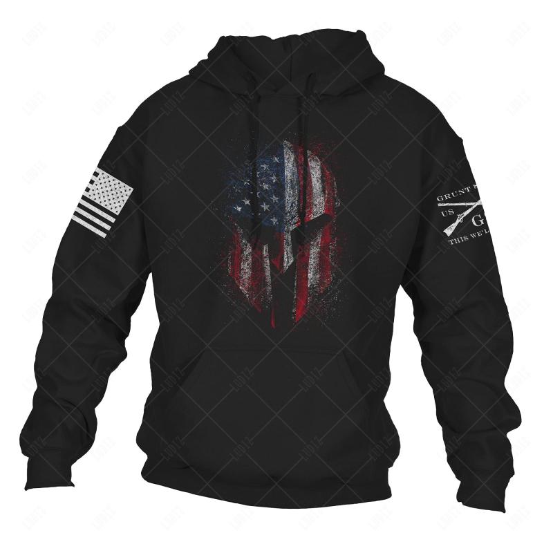 Vintage Basic Style Hoodie 3d Print USA Flagga Mode Casual Kortärmade Hösttoppar Unisex Sportkläder Herrkläder Y2K För Pojkar