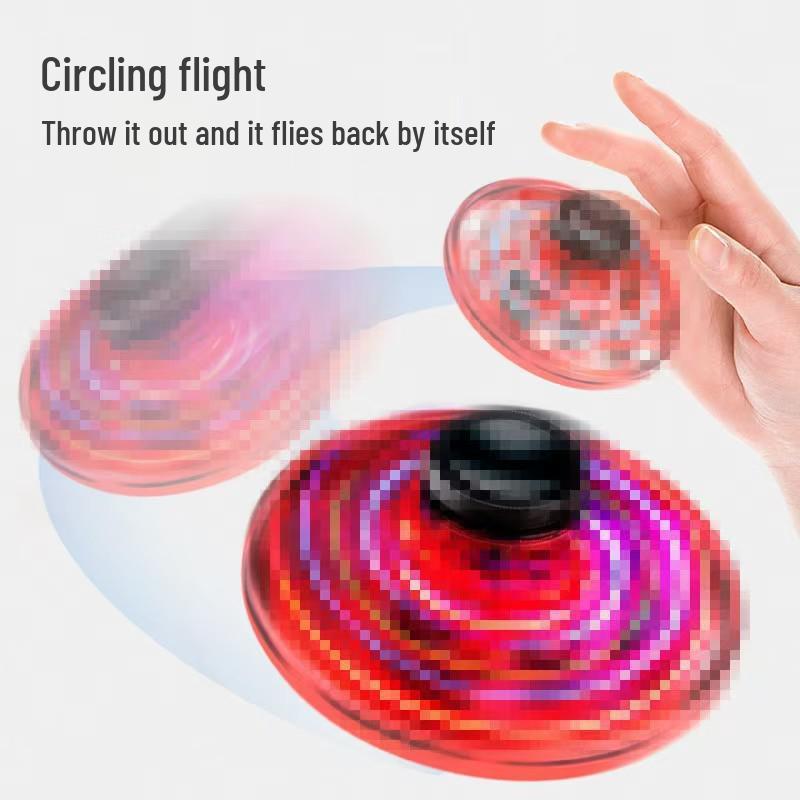 Gesture-Sensing UFO Boomerang: Durable Luminous Hovering Spin Toy