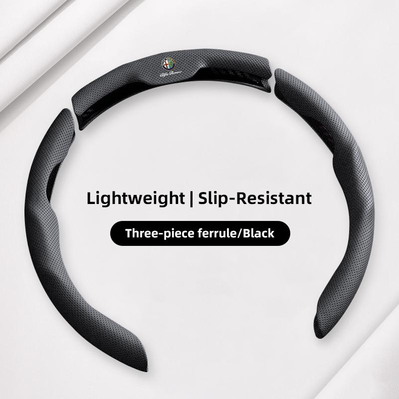 3pcs Steering Wheel Cover Breathable Anti Slip Grip For Alfa Romeo Junior Tonale Giulia Stelvio 159 Mito Stelvio 147 156 Brera