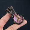 Dazzling Pink Kunzite Gemstone Handmade Copper Wire Wrap Jewelry Pendant