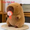 Plush Capybara Soft Doll Toy Animal Shaped Stuffed With Lollipop Drawable