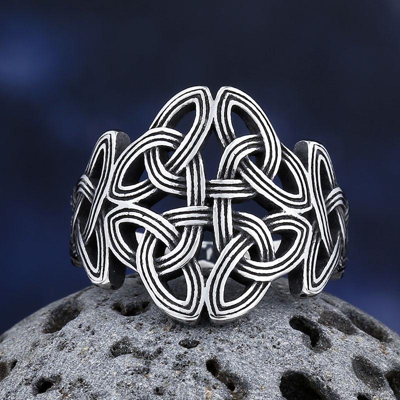 316L Stainless Steel Viking Rings for Men Norse Celtic Knot Jewelry Polished Vintage Boyfriend Gift Fashion