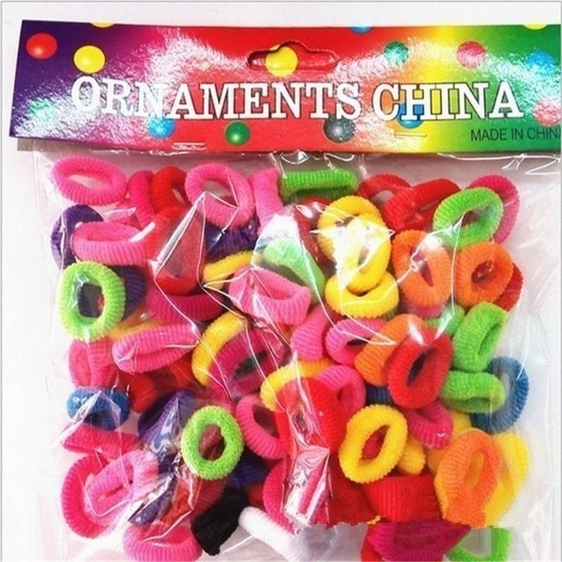 Buy Latemodel 100 Pcs Pack Elastic Candy Color Baby Girls' Towel Hair