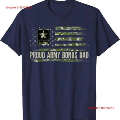 Vintage Proud Army Bonus Dad Camo American Flag Veteran T Shirt  Vintage Washed Versatile Stylish Comfortable Fashion