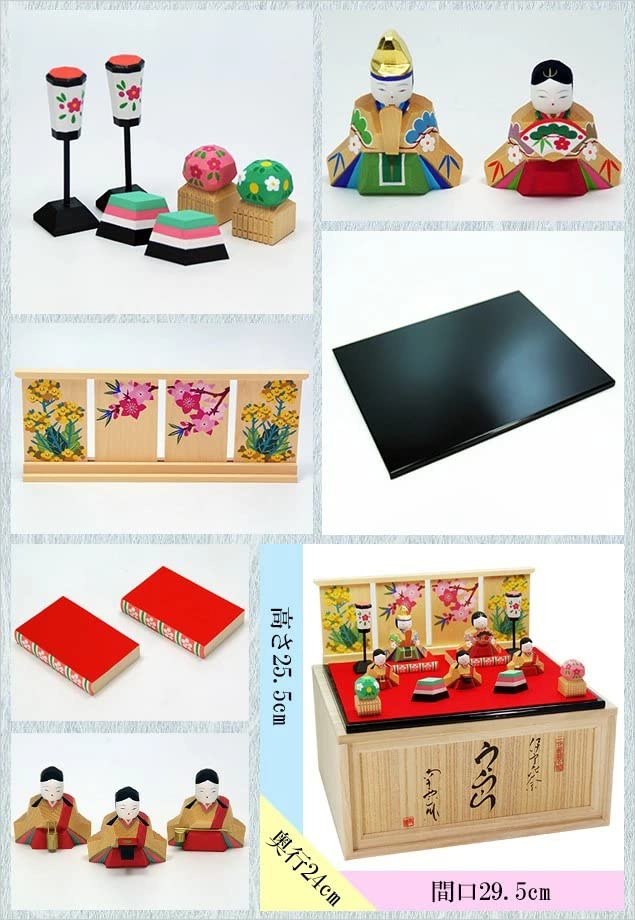 Osaka Choseido Hina Compact Wooden Itto Two 5 Tier Name Wooden Tag Bonus Included Made In Hina Urara Five Person Ornament Doll, Mini, Carving, Tiers,