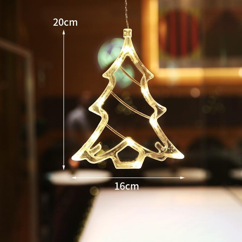 LED Christmas Lights String Santa Claus Snowman Window Suction Cup Lights Christmas Tree Holiday Decoration Colored Lights
