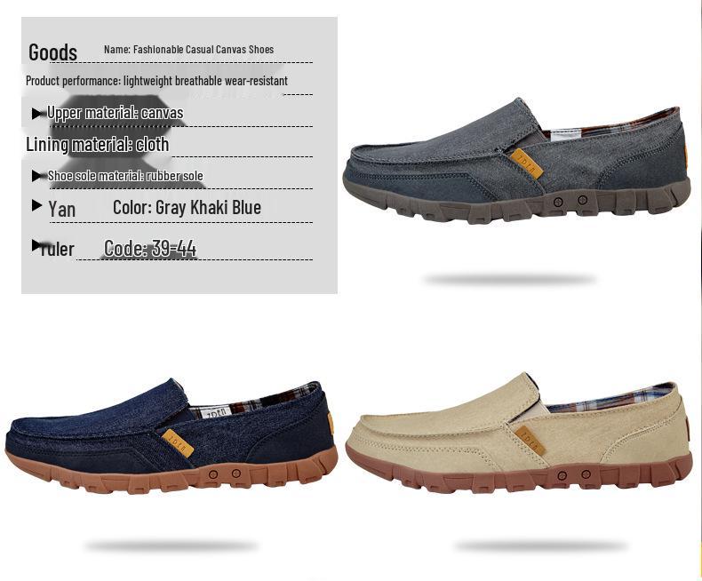 Summer Men's Korean Style Canvas Loafers: Trendy, Washable, Versatile Casual Shoes in Plus Sizes 47-48.