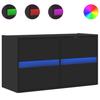 VidaXL Wall-mounted TV Cabinet with LED Lights Black 80x31x35 Cm, Wall-mounted TV Unit, Floating TV Unit, Wall-mounted TV Stand, 852286