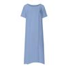 Women's Summer Casual Fashion Color Short Sleeve Round Neck Pocket Dress