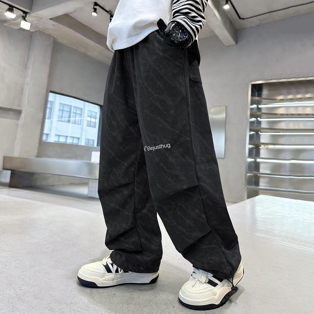 

2024 Осенне-зимняя модная тенденция для мальчиков из вельвета Прямые брюки Size 170