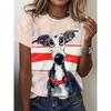 Fashion Versatile Animal Printed Top Casual Loose Short Sleeve Daily Breathable T-Shirts Women’s
