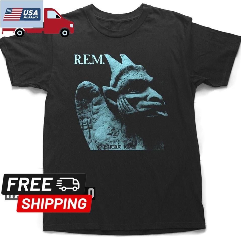 New REM R.E.M Chronic Town Album Unisex Black Tshirt Size S5XL Unisex T-Shirt S