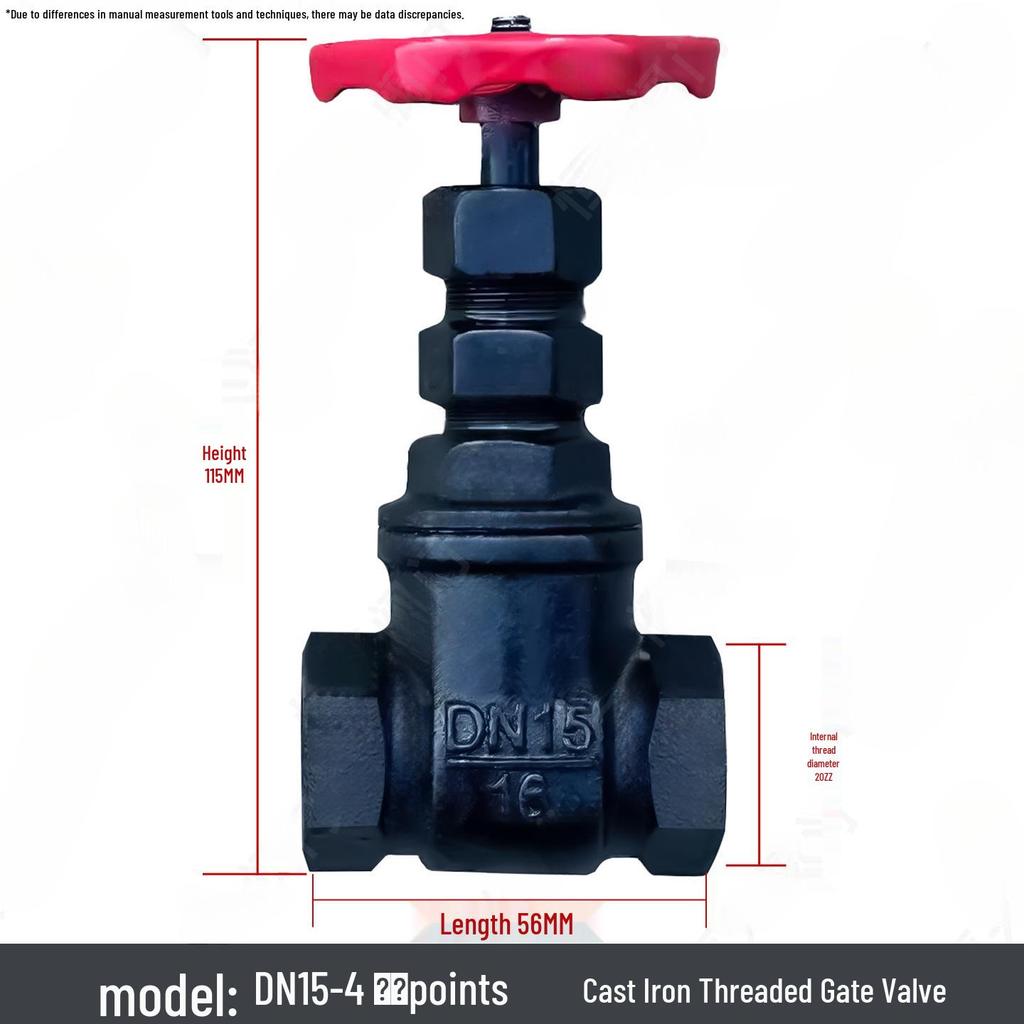 Z15T-10/16 Cast Iron Threaded Gate Valve, DN15-50