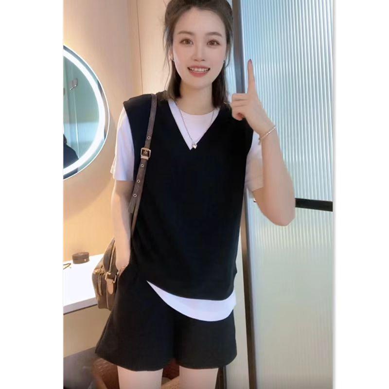 Summer Fashion Casual Two-Piece Set: Loose Short Sleeve T-Shirt & Shorts