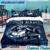Custom Name 3PCS Alien Fire Bedding Set,Including  Duvet Cover And 2pcs Pillowcases Perfect for Bedroom,Dormitory,Fan Christmas gift