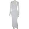 Lace Dress New Type Hip Skirt Fashion Style Sexy White Lace Long Sleeves Silm Elegant Dress Female