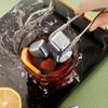 Stainless Steel Ice Cubes Set with Clips Reusable Drink Chillers Quick Freezing Metal Whiskey Chilling Stones for Beer Cocktails