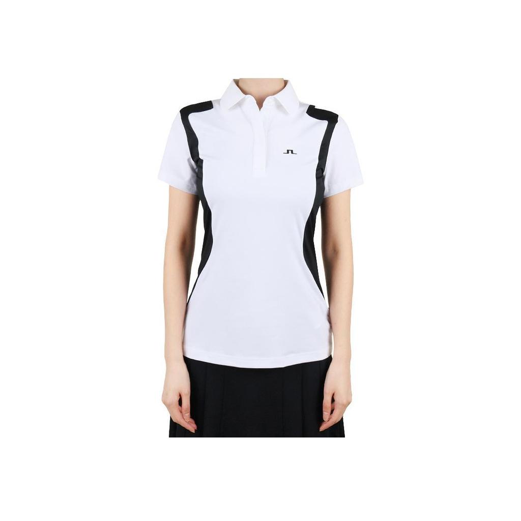 J.LINDEBERG Logo Color Block Short Sleeve Polo Shirt Women Tops GWJT13393-0000