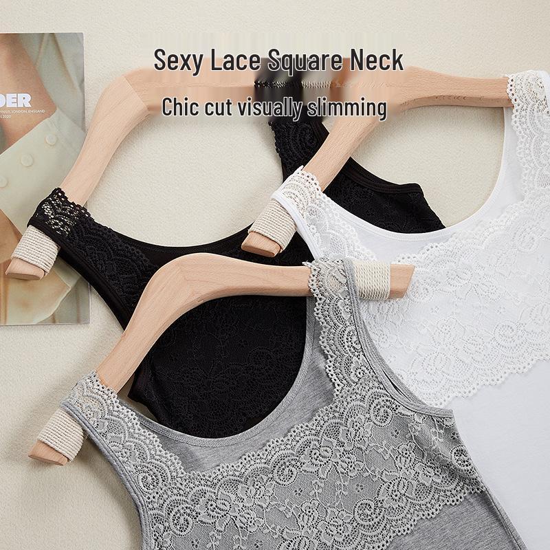Plus Size Lace Trim Camisole: Slim Fit Spring/Summer Base Layer for Women