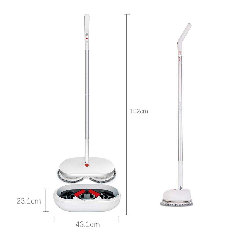 Cleanhome Electric Mop with Automatic Cleaning Cordless Rotating Mop Wireless Suitable for Tatami and No Japanese Instruction Manual Included
