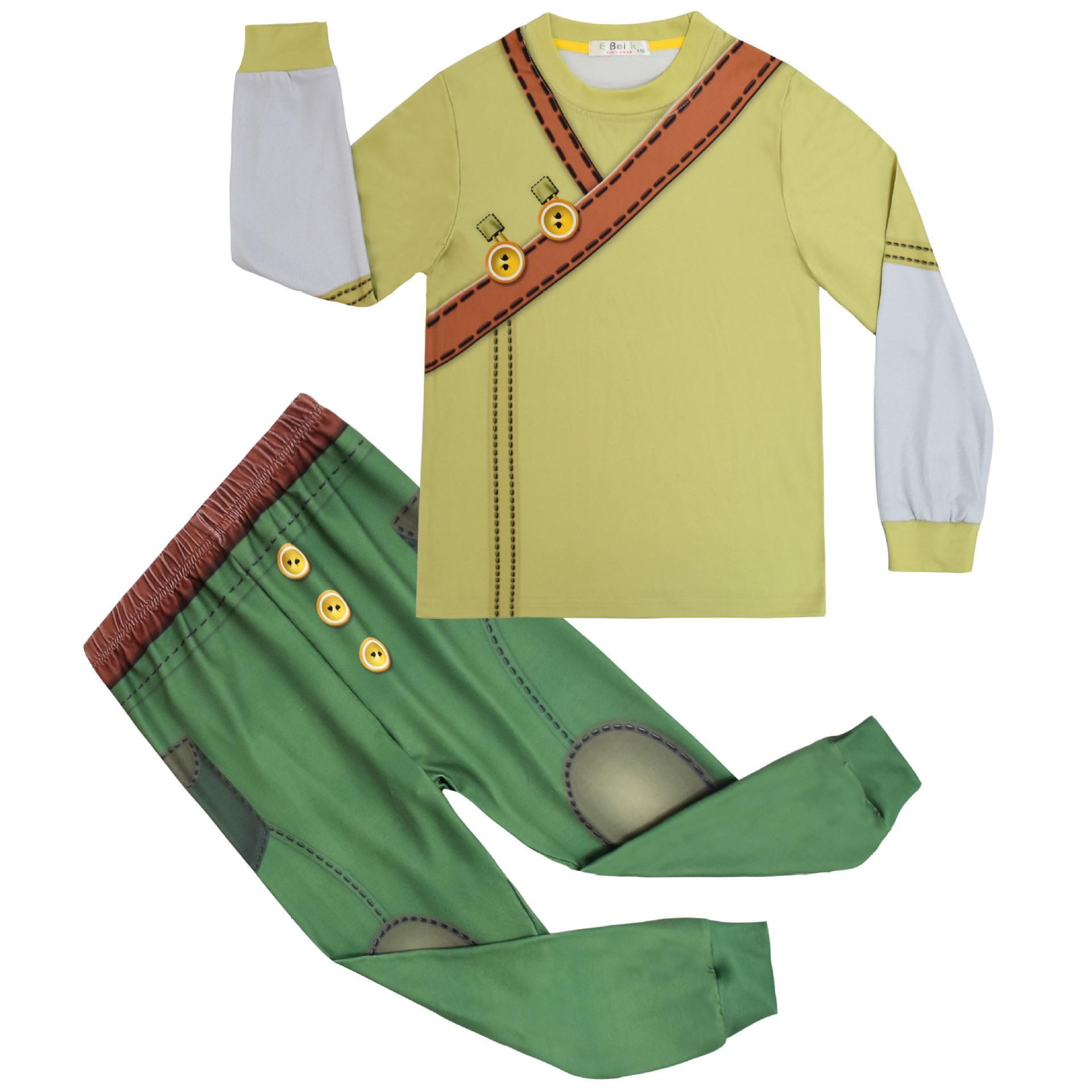 

Cartoon Digital Printing Clothing Children S Long-Sleeved Loungewear Pajamas Set 7070 110