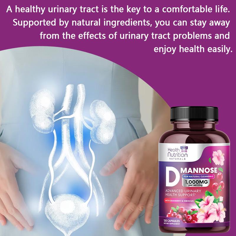 Dandelion D-Mannose with Cranberry & Hibiscus 1000mg 120 Veggie Capsules Dietary Supplement
