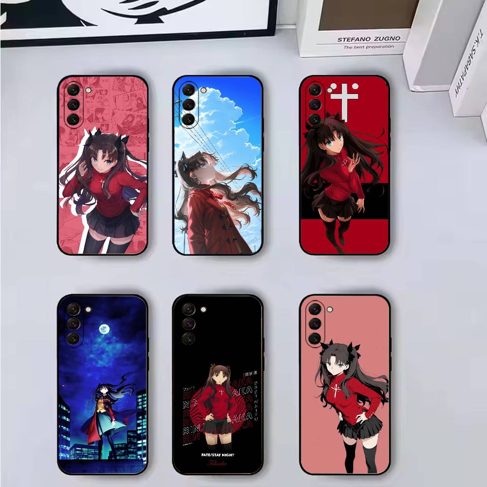 Game F-Fate Tohsaka Rin Saber Phone Case Black Silicone Soft For Samsung Galaxy A73,A72,A71,A70,A53,A52,A51