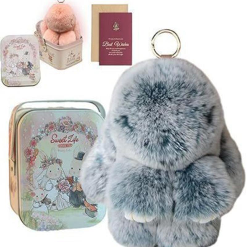 

Брелок Зайчик Лулу с Пасхальным Рождественским Зайчиком Подарочный Набор День Учителя Подарок на День Рождения