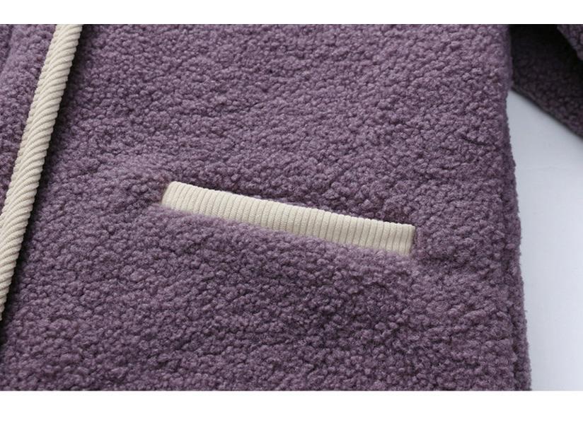 Women's Hooded Lamb Wool Cotton Jacket - Velvet, Thick, Casual Winter Coat for Middle-Aged & Elderly Moms